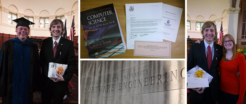 Left: Advisor Dr. Robert Roos and I; Center Top: Thesis Award and Prize; Center Bottom: CMU SEI; Right: Girlfriend Kelly Pohland and I Spring Newsflash Year-to-Date Pictorial Review
