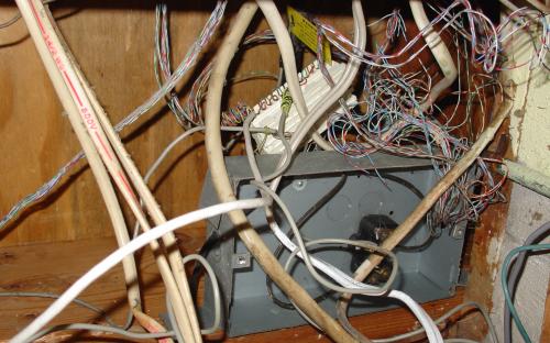 Original house wiring. Terrible condition and only phone is available.