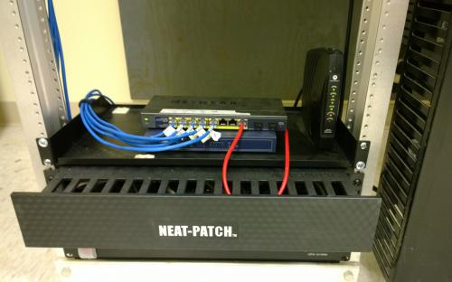 Heart of the customer network installed and running in the server room.