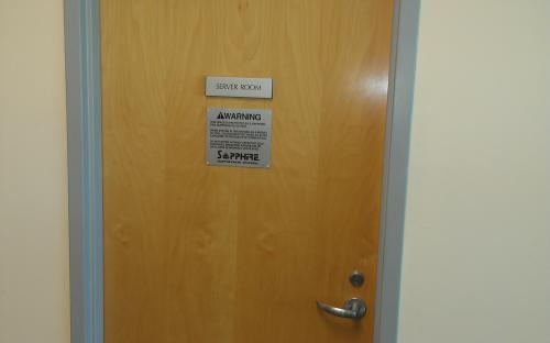 Sohwing the fire system and new labeling from outside the room.