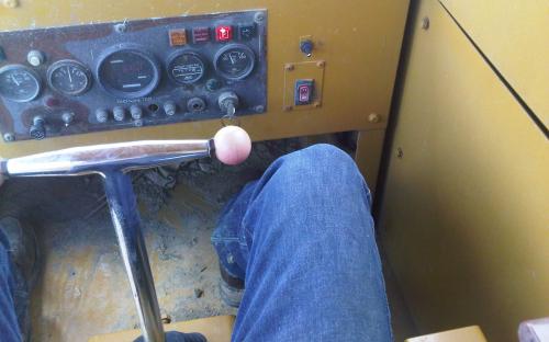 Operating the hydro-seedeing vehicle.