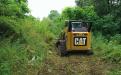 Clearing brush for the construction of an access road.