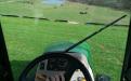 Mowing hillsides at the farm.